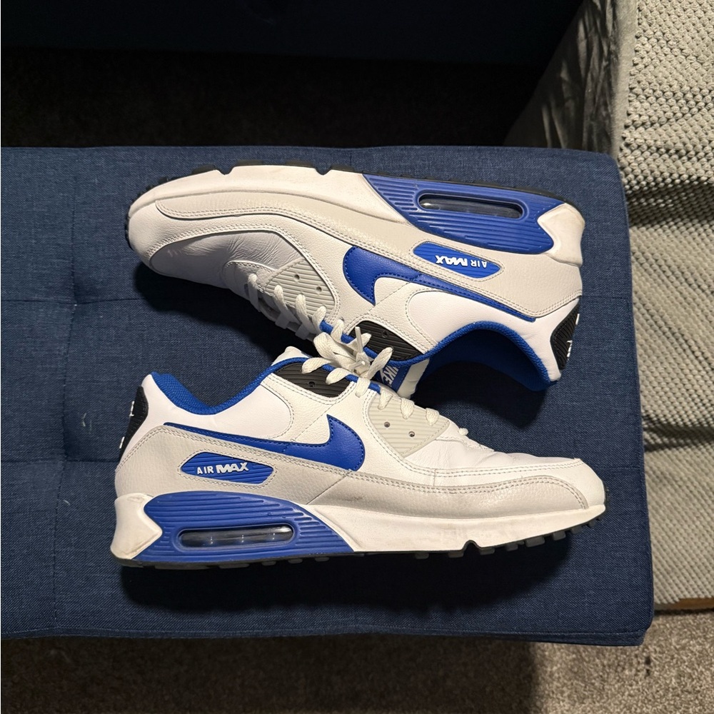 Nike Air Max Men's White and Blue Sneakers